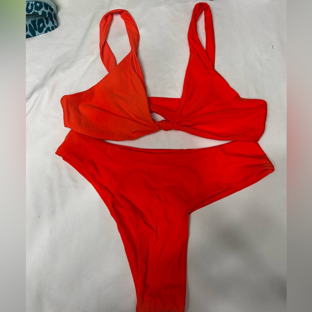 Vibrant neon orange Bikini Set